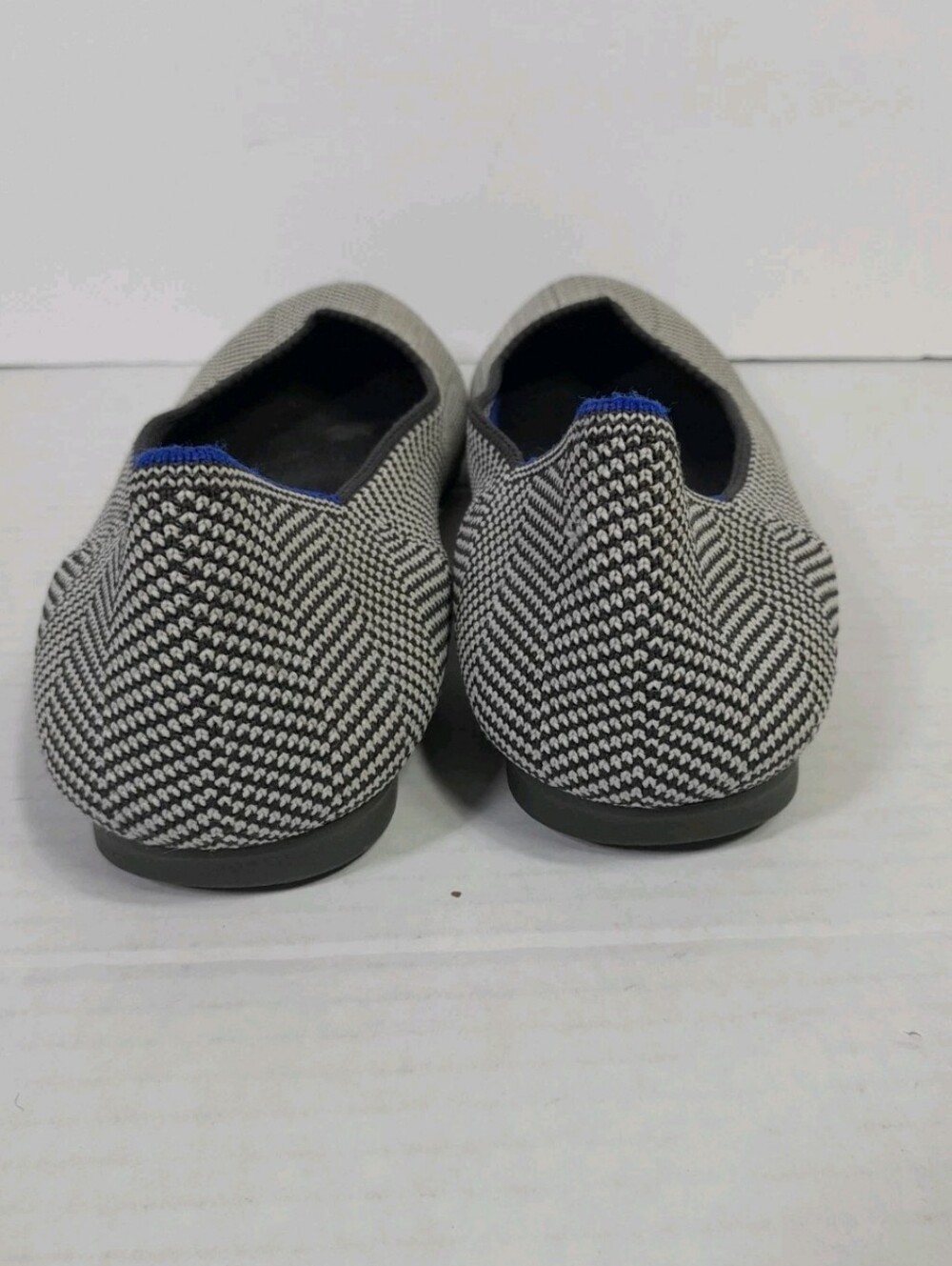 ROTHY's The Flat Round Toe Ballet Shoes Women Sz 8 Retired Herringbone Gray - Picture 6 of 9